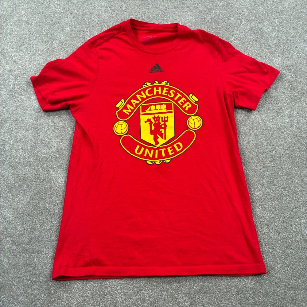 Adidas Manchester United Amplifier Tee Red Soccer T Shirt Men's Small‎